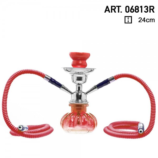 Pumpkin | Mini Pumpkin Hookah-Red- 2Hoses- H:24cm