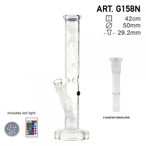 Dope Bros | Straight Tube Crystal - 42cm Ø:50mm SG: 29.2mm - 7mm Thickness and it comes with 6 shoot