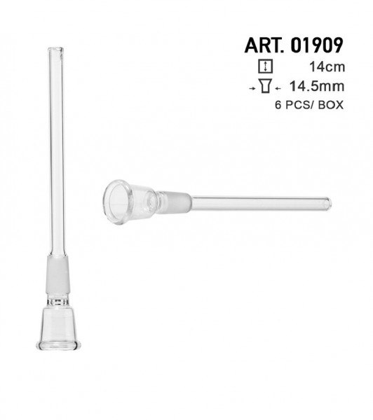 Amsterdam | Glass Chillum - Socket:14.5mm- small hole- L:14cm- 6pcs in a display