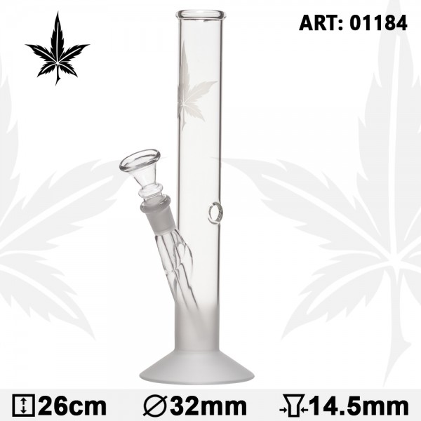 Bong en verre Sand | Leaf - H:26cm - Ø:32mm - Socket:14.5mm