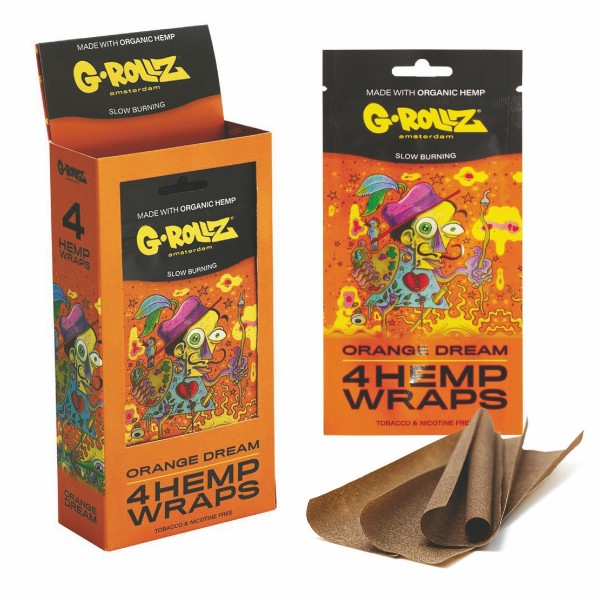 G-Rollz | 4x Orange Flavored Hemp Wraps (15 Pack Display, 60 Blunts)