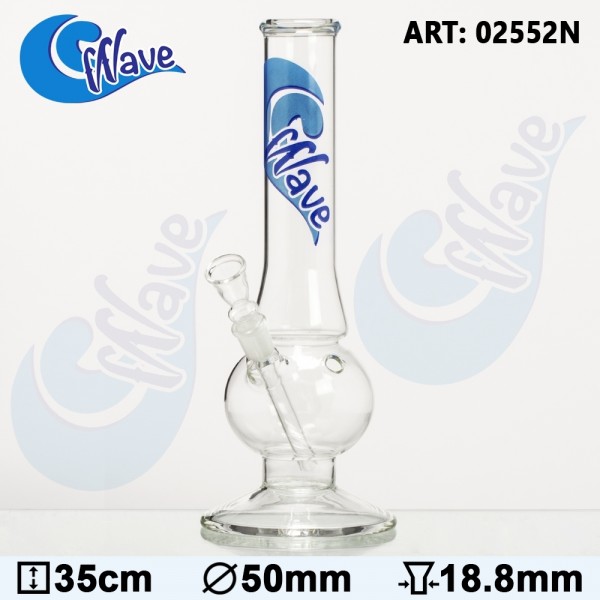 Wave | Bong Glass Bolt - Ø:50mm - H:35cm - Socket:18.8mm