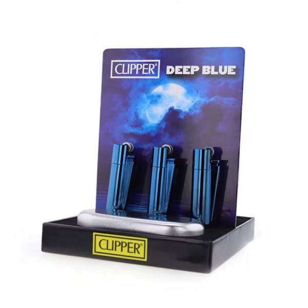 Clipper | Metal refillable lighters Deep Blue - 12pcs in display