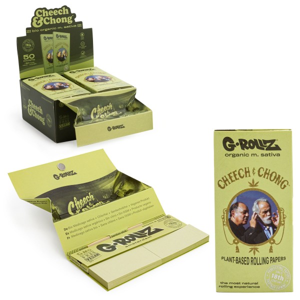 G-ROLLZ | Cheech & Chong(TM) Classic Set 4 - Medicago Sativa Extra Thin - 50 KS Papers + Tips & Tray