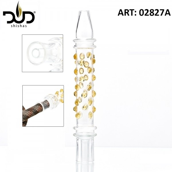 DUD Shisha | Hookah Mouthpiece with umber glass beads- Ø:30mm- L:21cm