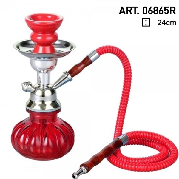 Pumpkin | Mini Pumpkin Hookah-Red- H:24cm - red hose - 24pcs/master carton