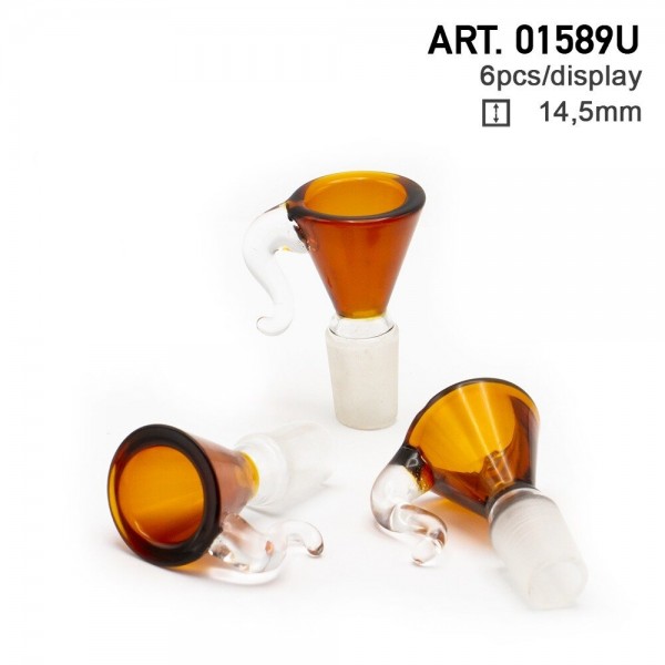 Amsterdam | Glass Bowl with a white handle - SG:14.5 mm - 6pcs in display