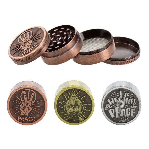 Amsterdam | Peace Grinder 4-part - Ø:50mm - 12pcs mixed design in display
