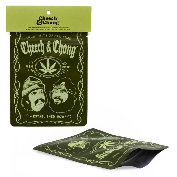 G-Rollz | Cheech & Chong 'High Rollers' 100x125mm Smellproof Bags - 8pcs in Display