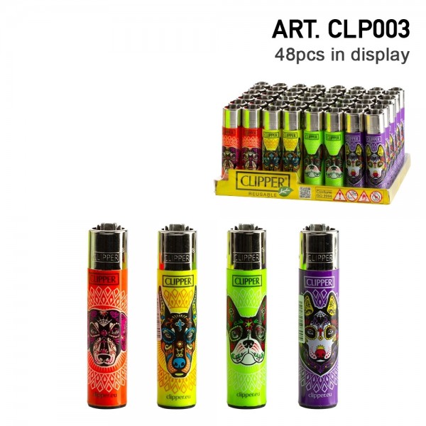 Clipper | Muerta Dogs refillable lighters with 4 different designs - 48pcs in display
