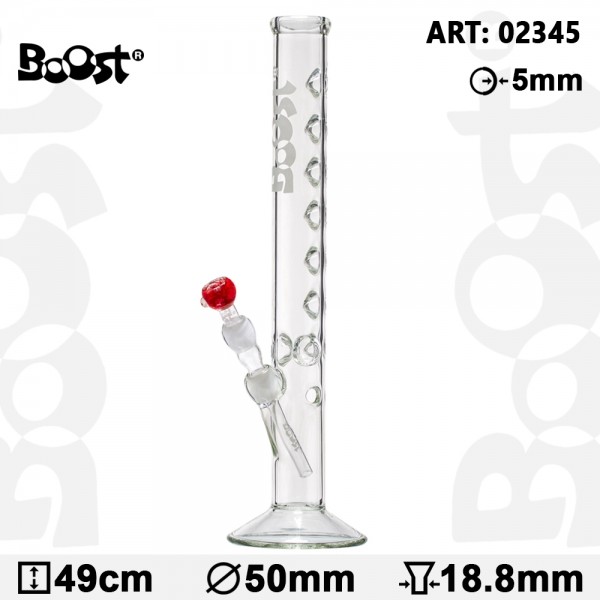 Boost | Cane Glass Bong -H:49cm- Ø:50mm- Socket:18.8mm- WT:5mm (circa)