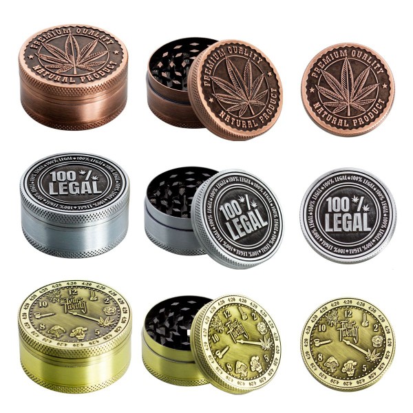 Amsterdam 420| 3-part Zinc Grinder 50 mm | 12 pcs Mixed Display