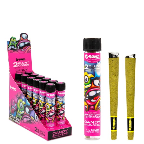G-Rollz | 1¼ Size Terpene Infused Cones 'Candy Crunched' (12 Pack Display, 24 Cones)