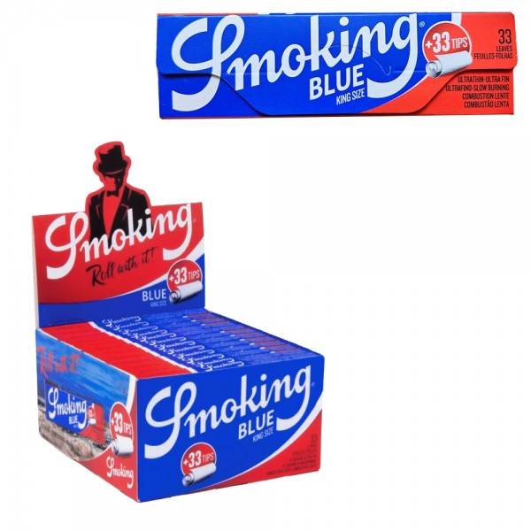 SMOKING | Blue King Size Papers + Tips (24 Booklets)
