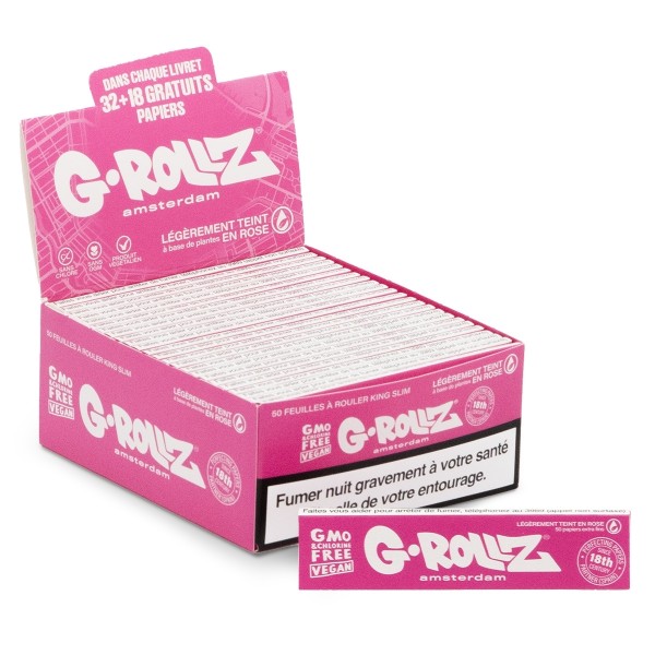 G-Rollz | 50 feuilles King Size Slim (50 carnets/boîte)