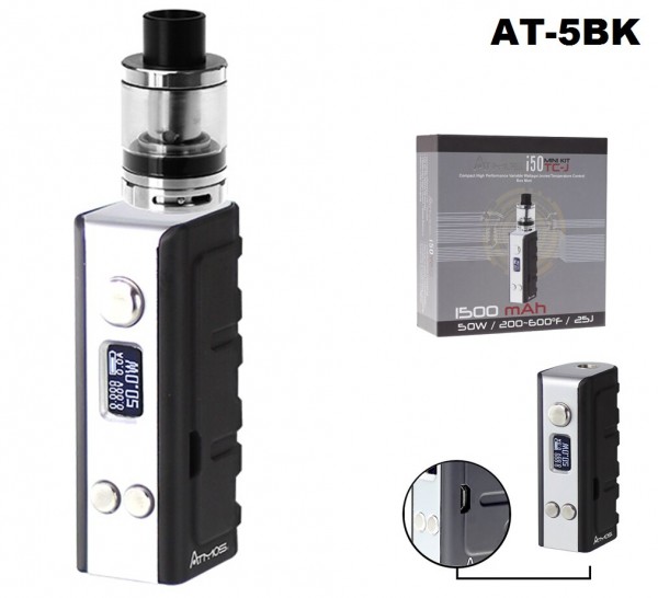 Atmos i50TC-J Electronic Cigarette Mod-0.5ohm Organic Japanese Cotton Atomizer-1500mAh battery-LED S