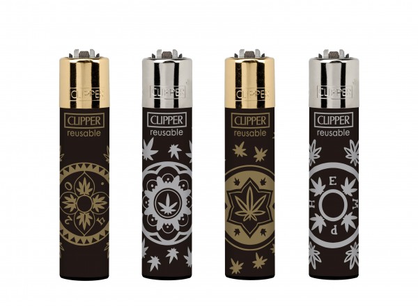 Clipper | Money Hemp refillable lighters with mixed designs - 48pcs in display