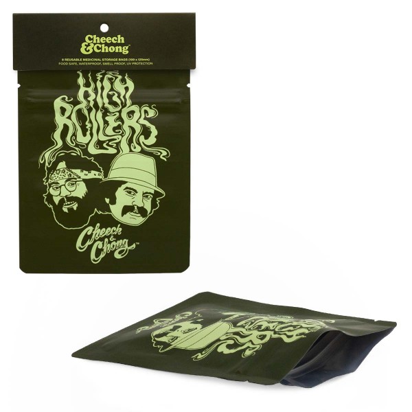 G-Rollz | Cheech & Chong 'High Rollers' 100x125mm Smellproof Bags - 8pcs in Display