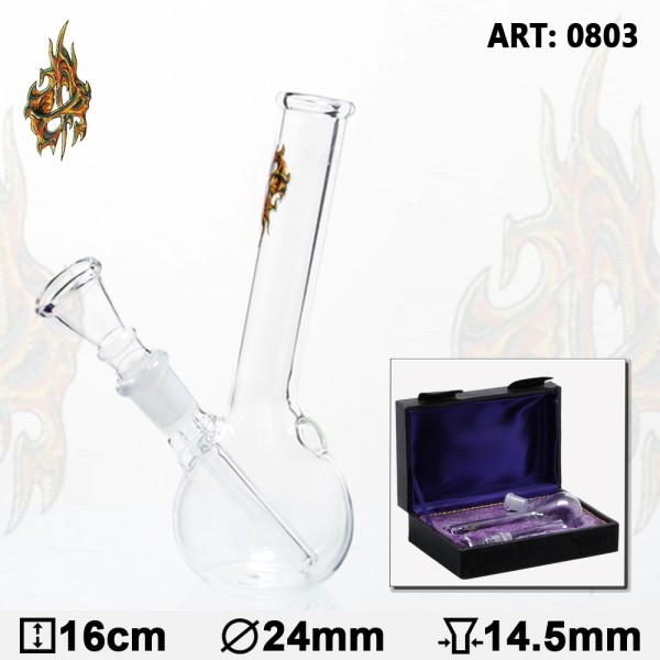 Glass Bong | In Box- H:16cm- Socket:14.5mm