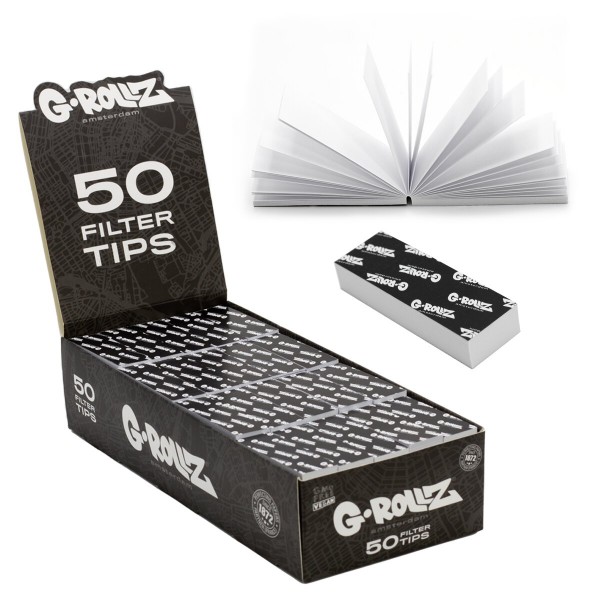 G-ROLLZ | Filter Tips White 2,0cm 50 tips per book and 100 Books In Display