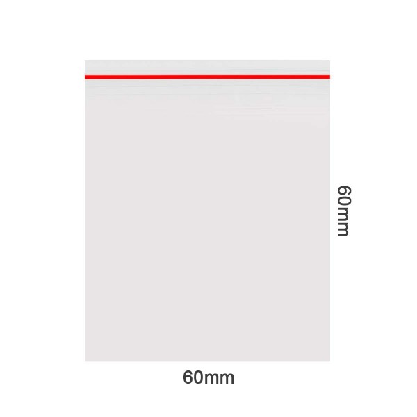 Amsterdam | Zipper Bags 60mm x 60mm 90µ (MU) Red 1000pcs in a display