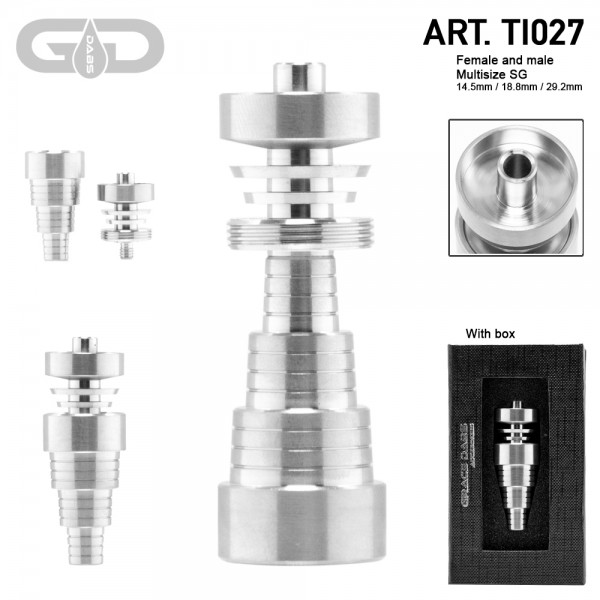 Grace Glass | Titanium domeless nail multi size - SG fits 14.5/18.8/29.2mm (male/female)