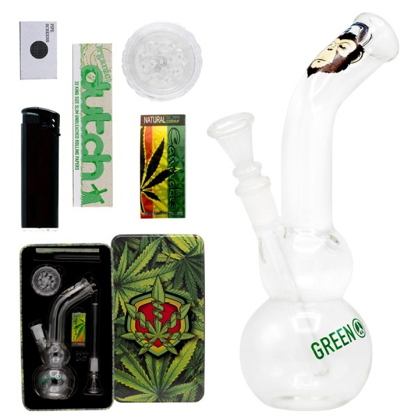 | Greenline Bong giftset with 1 x Bong - 1 x Grinder - 1 x lighter - 5 x screen -