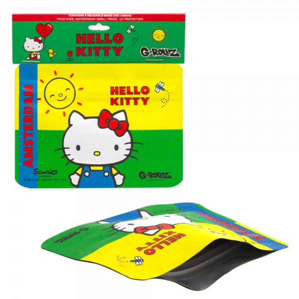 G-Rollz | Hello Kitty &#039;Classic Amsterdam&#039; 105x80 mm Smellproof Supplement Pouch - 8pcs in Display