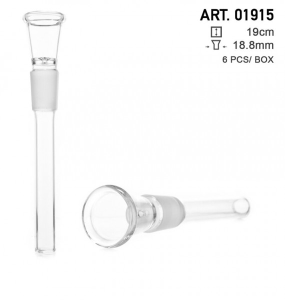 Glass Chillum - SG:18.8mm- small hole- L:19cm- 12pcs/ box