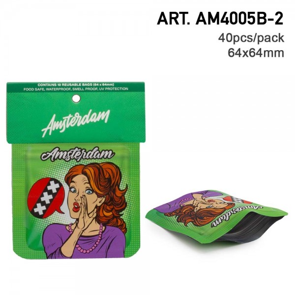 Amsterdam | &#039;XXX&#039; 64x64mm Sacs anti-odeurs 10pcs en présentoir