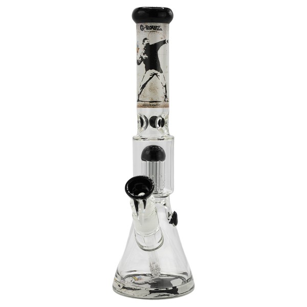 G-Rollz | Banksy's Graffiti 'Flower Thrower' - 8 Arm Percolator Beaker Yellow H:35cm - Ø:40mm - SG:1