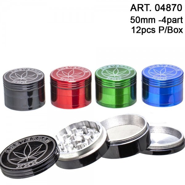 Grinder Metal Amsterdam- 4part-Ø: 50mm-12pcs/box