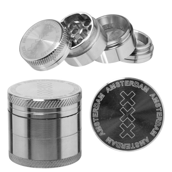 Amsterdam Grinder - Ø:40mm - 4part-Silver