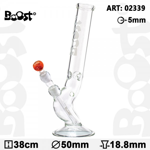 Boost | Bolt Glass Bong -H:38cm- Ø:50mm -SG:18.8mm- WT:5mm (circa)