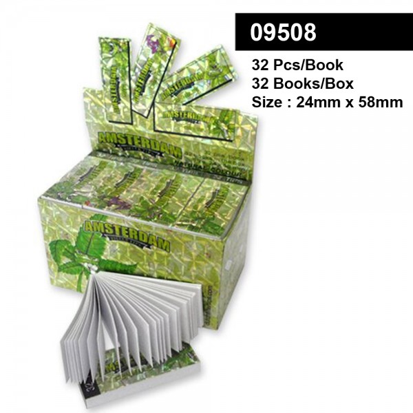 Amsterdam Leaf Filter Tips - Large Size 24 x 58mm - Display with 32 Books with each 32 Sheets