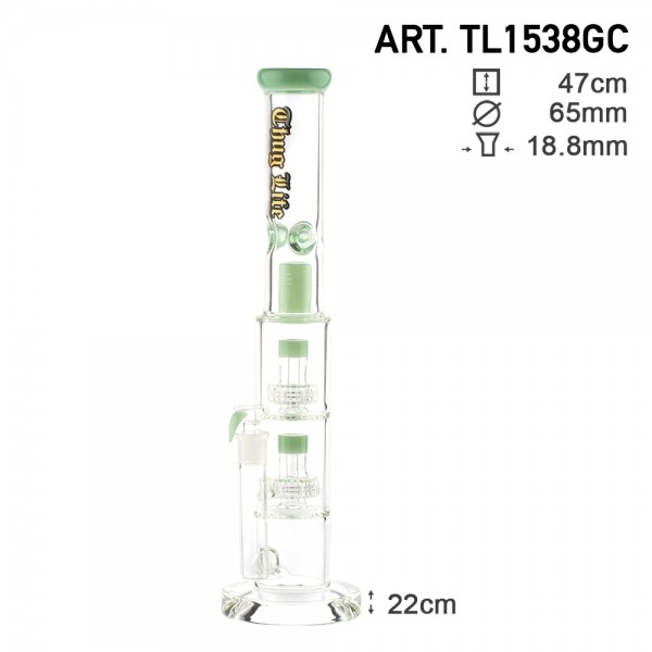 Thug Life | Multi Percolaters Bong Green - H:47cm - SG:18.8mm - Ø:65mm