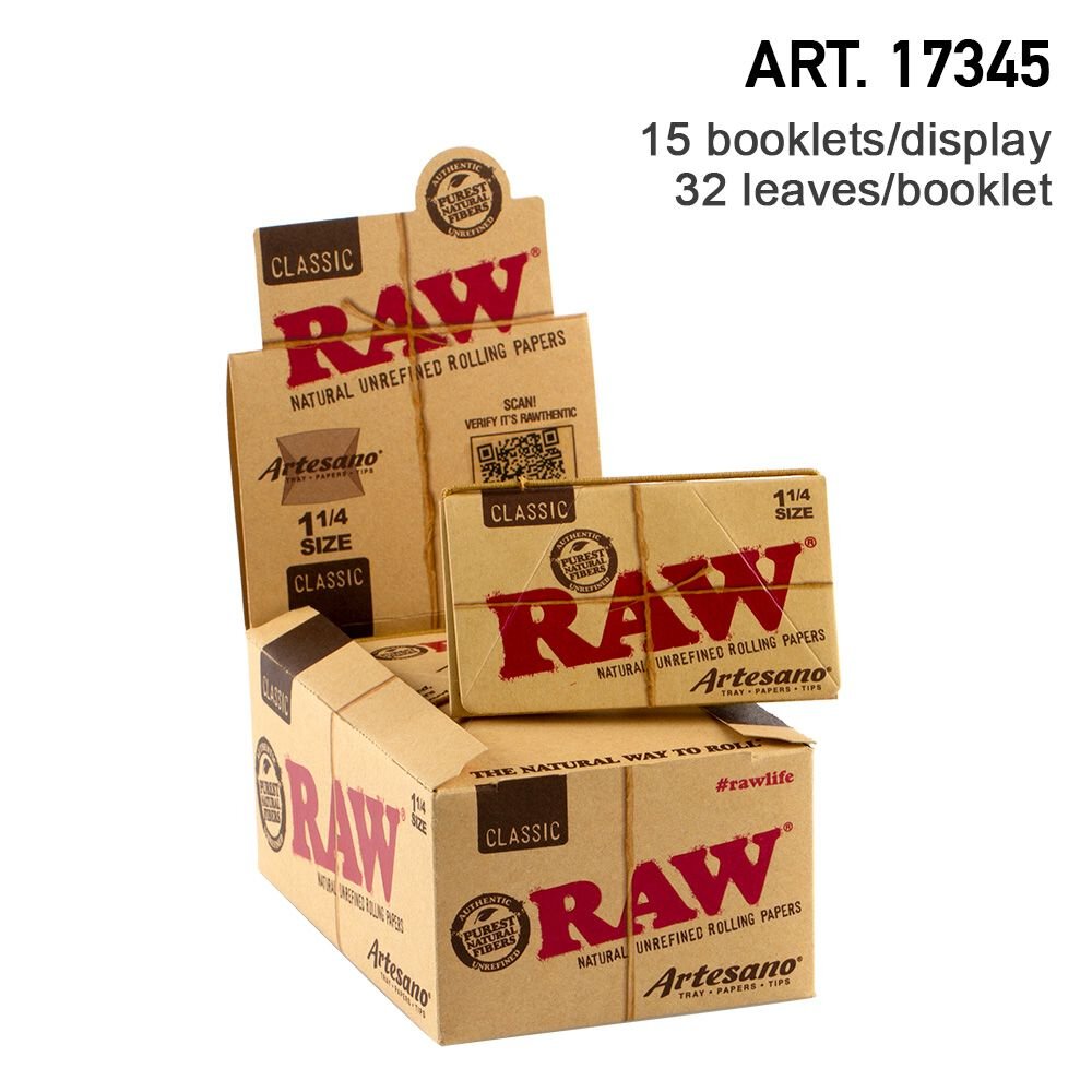 Raw Organic Hemp Artesano Rolling Paper Kit 1 1/4