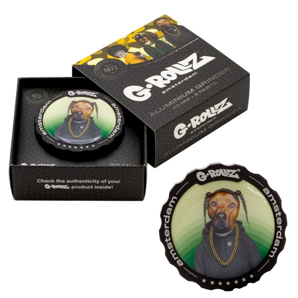 G-Rollz | Pets Rock &#039;Rap&#039; 3part Grinder - 53mm - 6pc In Display