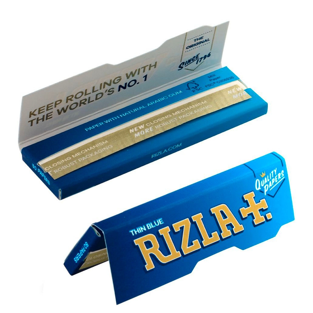 4 FUL BOX Rizla Thin Blue Rolling Papers Standard Size Regular 100 Booklets 2 