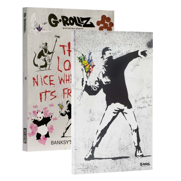 G-Rollz | Banksy&#039;s Graffiti - FLOWER THROWER Canvas (32x45x2cm)