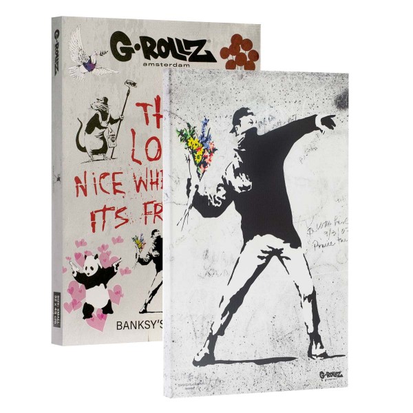 G-Rollz | Graffiti de Banksy - Toile FLOWER THROWER (32x45x2cm)