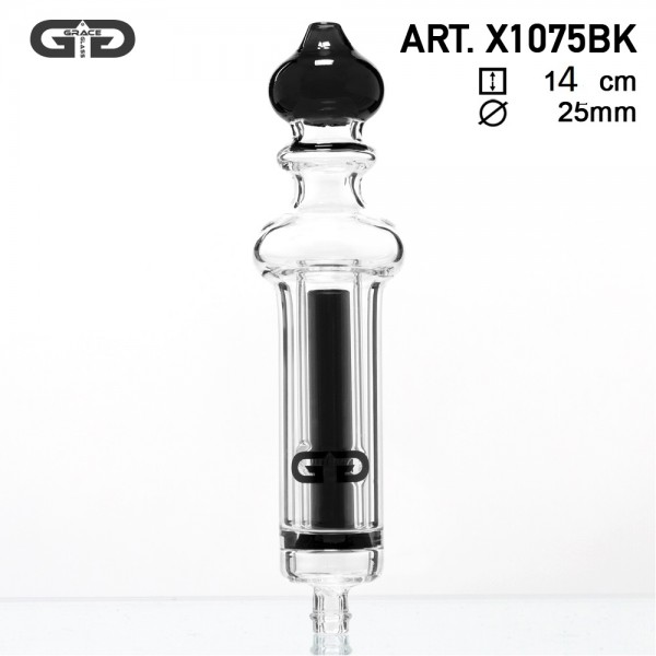 Grace Glass | Vaporizer Perc Indian Dome- Black- H:14cm - Ø:25mm