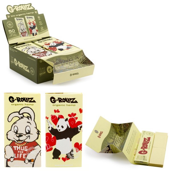 G-ROLLZ | Graffiti de Banksy KS Set 6 - Chanvre biologique extra fin - 50 feuilles de papier KS + co