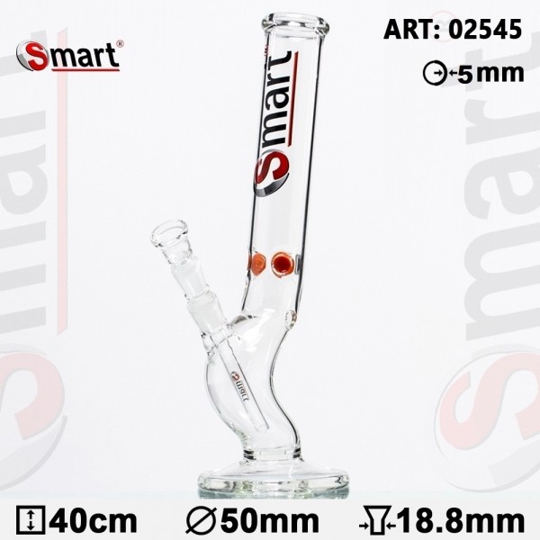 Smart | Bolt Glass Bong -Ø:50mm- WT:5mm (circa)- H:40cm- SG:18.8mm