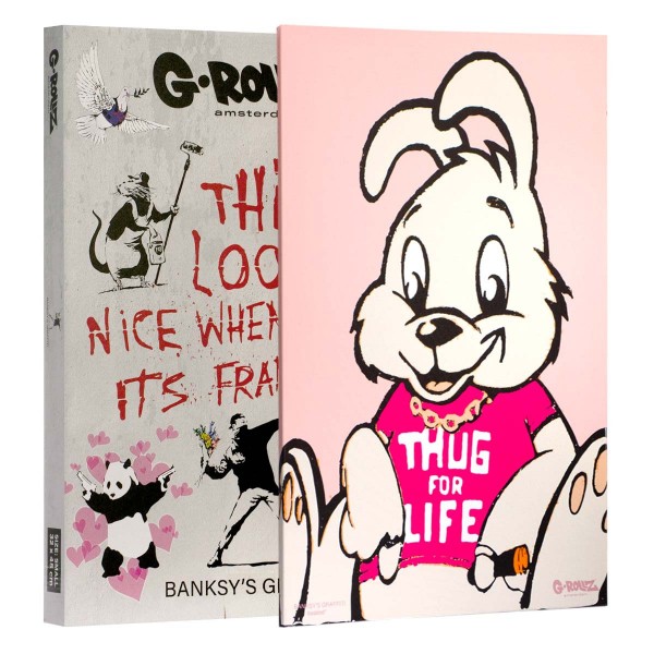 G-Rollz | Banksy&#039;s Graffiti - THUG FOR LIFE Canvas (64x90x3cm)