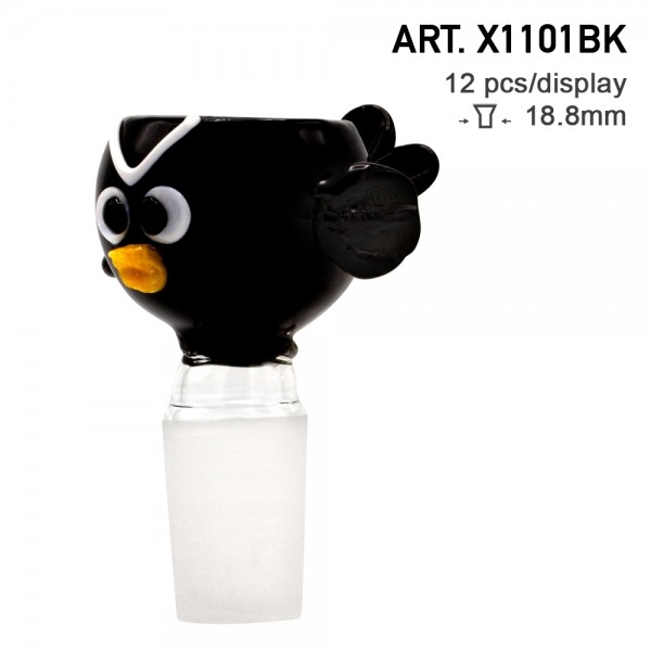 Grace Glass | Bowl Bird - Black - SG:18.8mm - 12pcs in a display