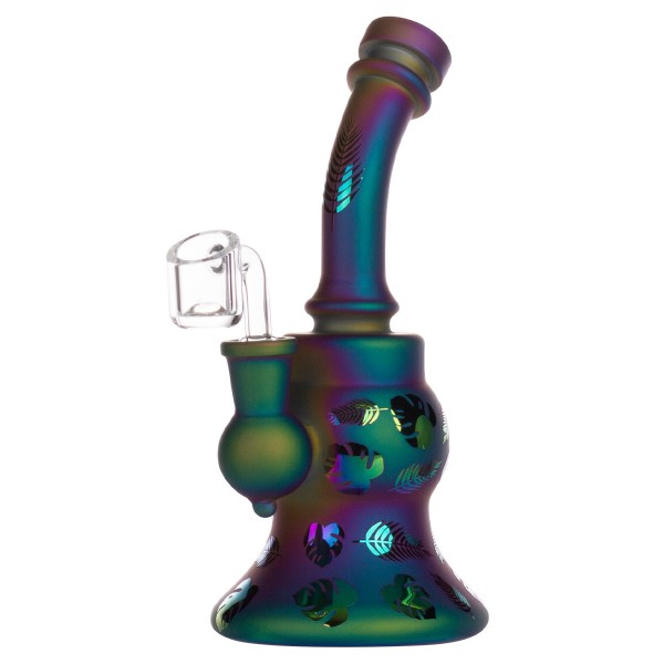 Amsterdam | Limited Edition Mixed Purple Bent Neck Round Base Bongs - H:20cm - SG:14.5mm