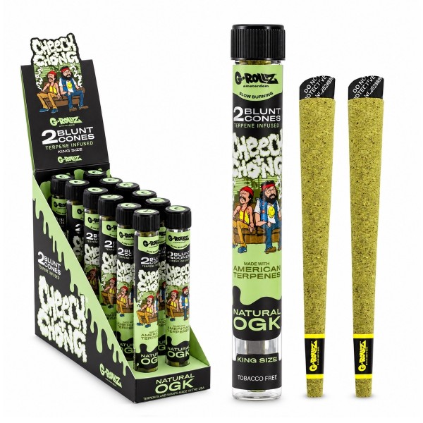 G-ROLLZ x Cheech &amp; Chong(TM) | 2 conos KS con terpenos 'Sofa' Natural OGK - 12 paquetes/expositor (24 c