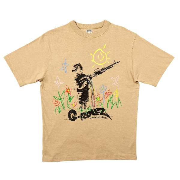 G-Rollz | Graffiti de Banksy 'Enfant Soldat' - T-shirt beige S