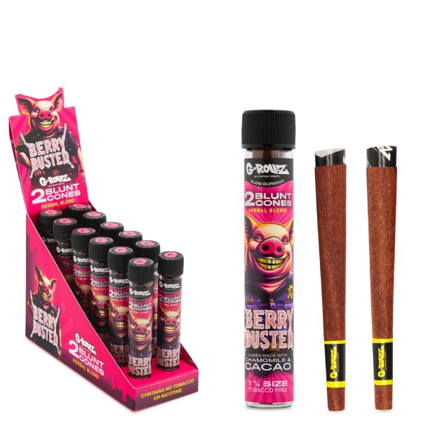 G-Rollz | 'Berry Busted' 1¼ Size Terpene Infused Cones (12 Pack Display, 24 Cones)